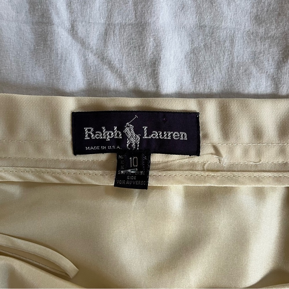 VTG Ralph Lauren Purple Label Classic Ivory Lined Wool Short Pencil Skirt Sz 10 - Picture 6 of 15